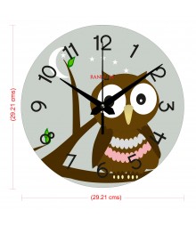 Cute Owl Polymer Analog Wall Clock RC-0557